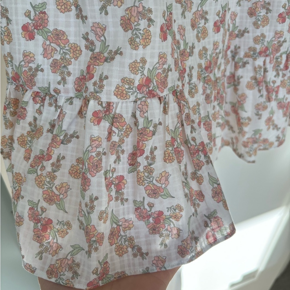 Jillian Harris X Joe Fresh Tiered Cotton Floral Mini Dress - Size Medium - Picture 10 of 11